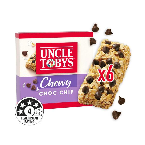 Uncle Tobys Muesli Bars Chewy Choc Chip Kids School Lunchbox Snacks 185g