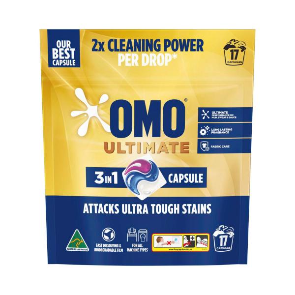 OMO Ultimate 3 in 1 Laundry Capsules 17 Washes | 17 pack – Coles