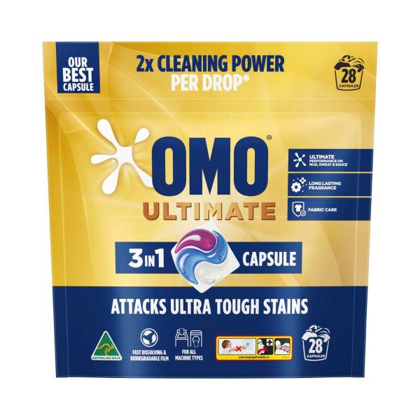 OMO Ultimate 3 in 1 Laundry Capsules 28 Washes 28 pack