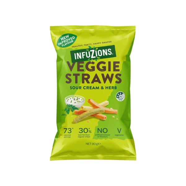 Infuzions Veggie Straws Sour Cream & Herb 90g product image