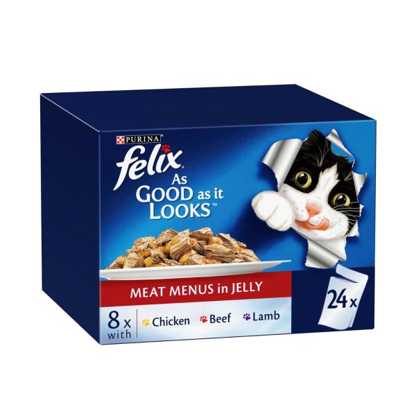 Felix Adult As Good As It Looks Meat Menu Cat Food 85g 24 Pack product image