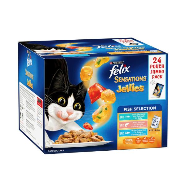 Adult Sensations Jellies Fish Selection Cat Food 85g