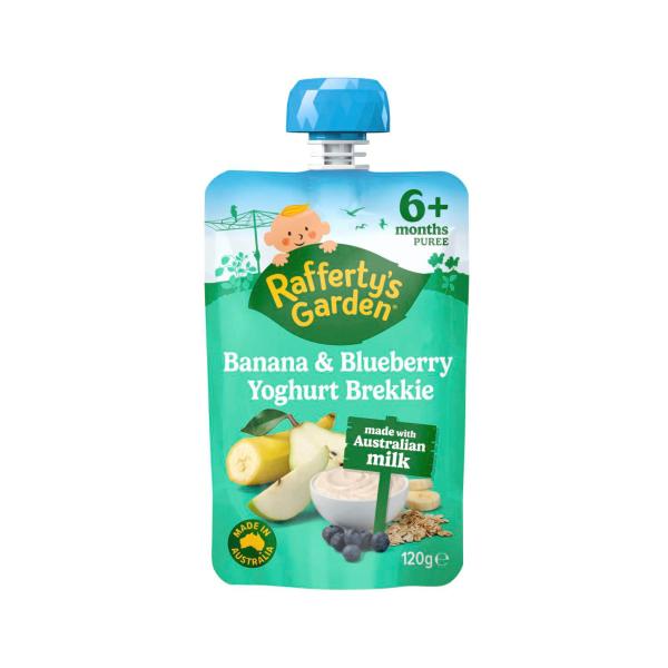Rafferty's Garden Blueberry Banana & Pear Yoghurt Brekkie Baby Food Pouch 6+ Months 120g