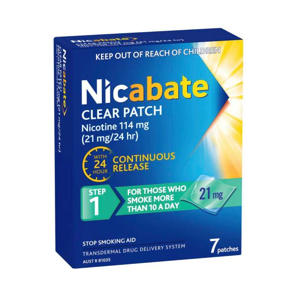 Nicabate Clear Patch Quit Smoking Step 1 21 Mg | 7 pack