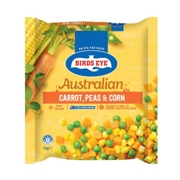 Birds Eye Snap Frozen Carrot Peas & Corn 1 kg