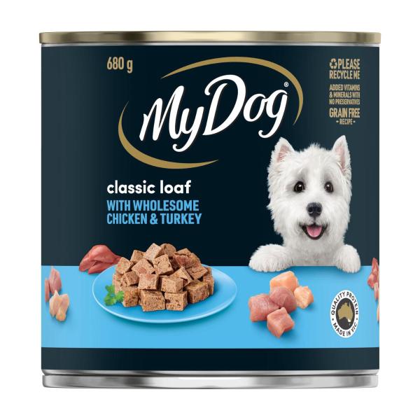 My Dog Adult Wet Dog Food Classic Loaf With Wholesome Chicken & Turkey 680g Can