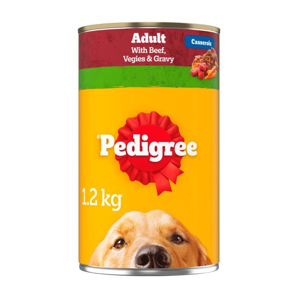 Pedigree Casserole With Beef & Gravy Adult Wet Dog Food Can 1.2kg product image