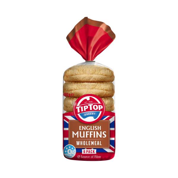 Tip Top Muffins English Wholemeal | 400g – Coles