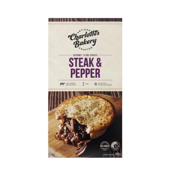 Slow Cooked Steak & Pepper Pies 2 Pack