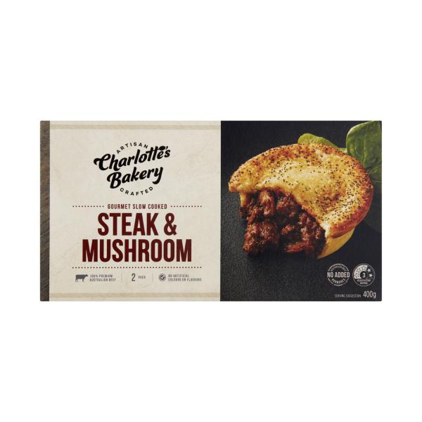 Slow Cooked Steak & Mushroom Pies 2 Pack