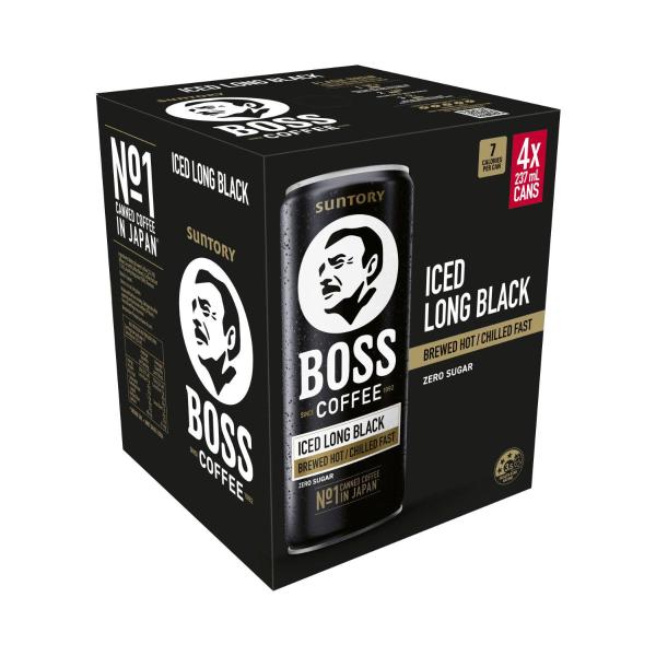 Boss Long Black 4x237mL 4 pack product image