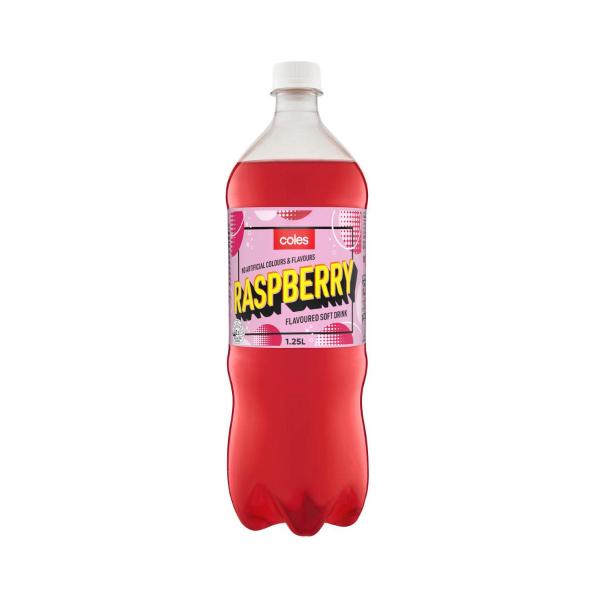 Coles Soft Drink Raspberry 1.25L product image