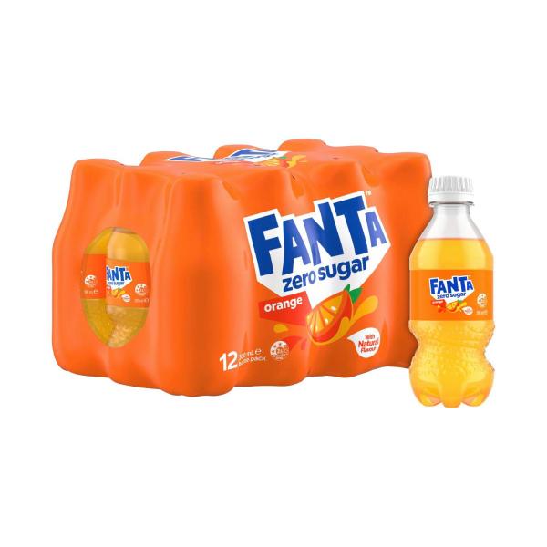 Fanta Orange Zero Sugar Soft Drink 12x300ml 12 Pack