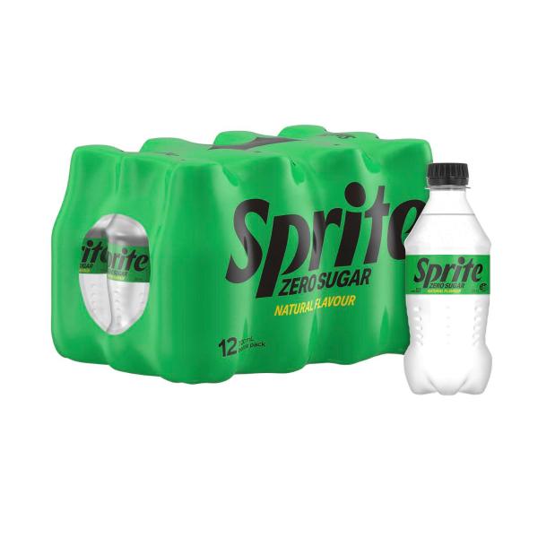 Sprite Zero Sugar Lemonade Soft Drink Multipack Bottles 12x300ml 12 pack