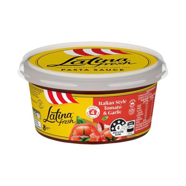 Latina Fresh Italian Style Tomato & Garlic Pasta Sauce 425g