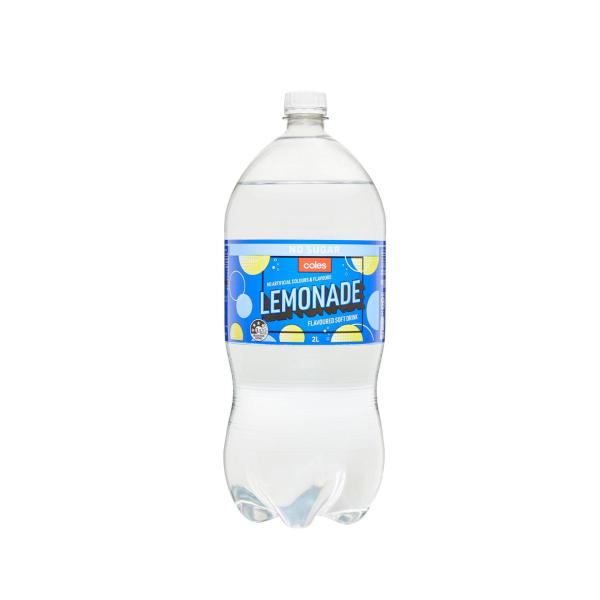 Coles No Sugar Soft Drink Lemonade 2L