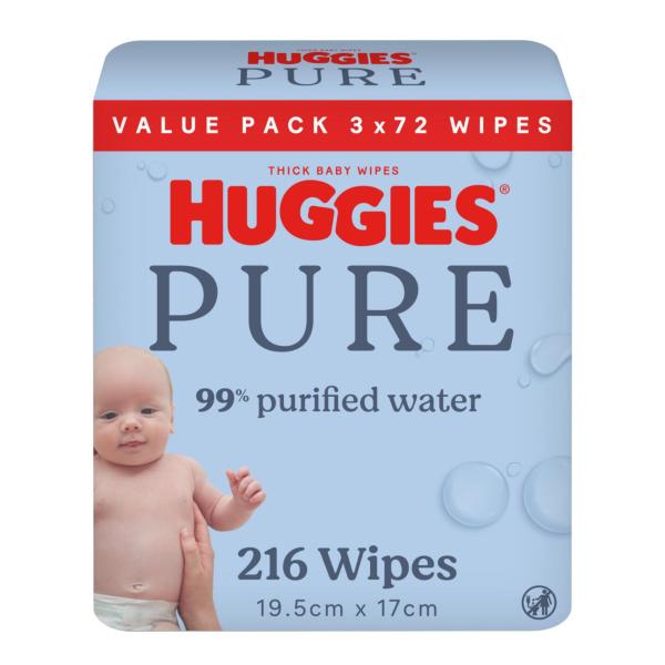 Buy Huggies Pure 99% Purified Water Baby Wipes 216 Pack Coles