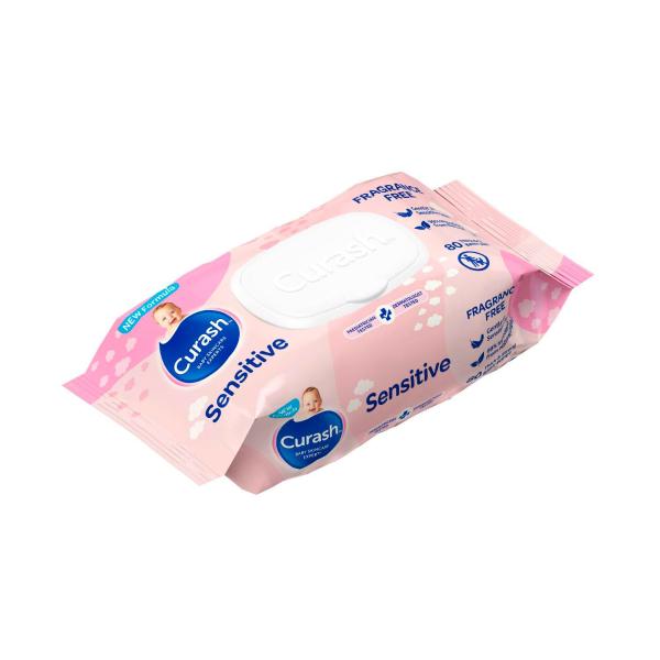 Curash Fragrance Free Senstive Skin Baby Wipes 80 Pack