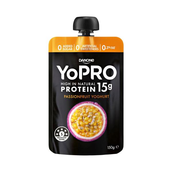 YoPro High Protein Yoghurt Pouch No Added Sugar Passionfruit