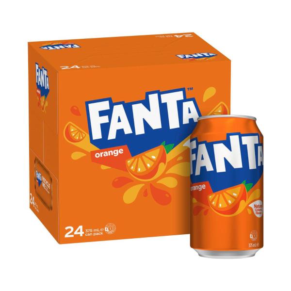 Fanta Orange Soft Drink Cans 24x375ml | 24 Pack