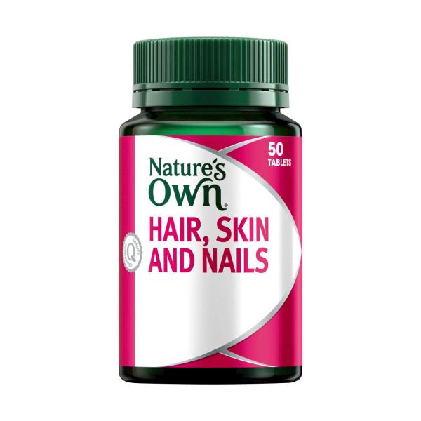 Nature's Own Hair Skin & Nails Tablets with Biotin 50 pack product image