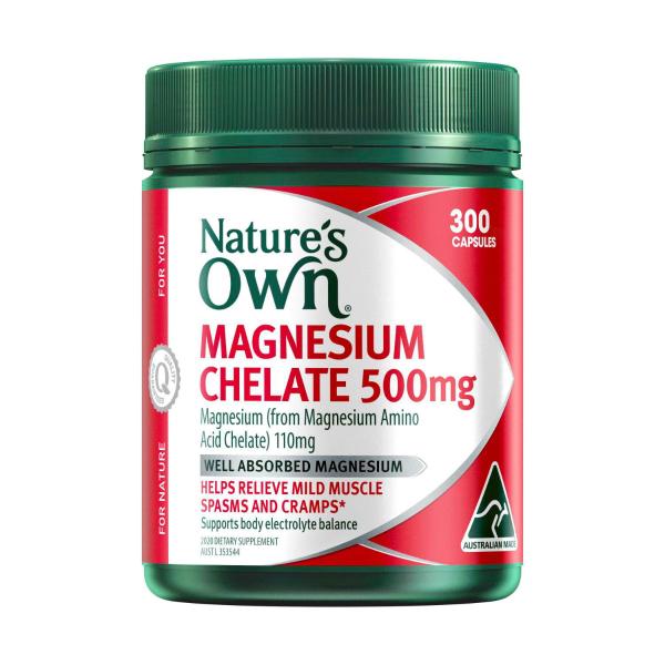 Nature's Own Magnesium Chelate 500mg Muscle Health Capsules | 300 pack