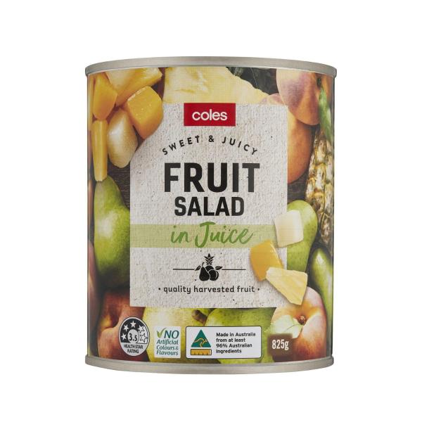 Coles Fruit Salad In Juice 825g