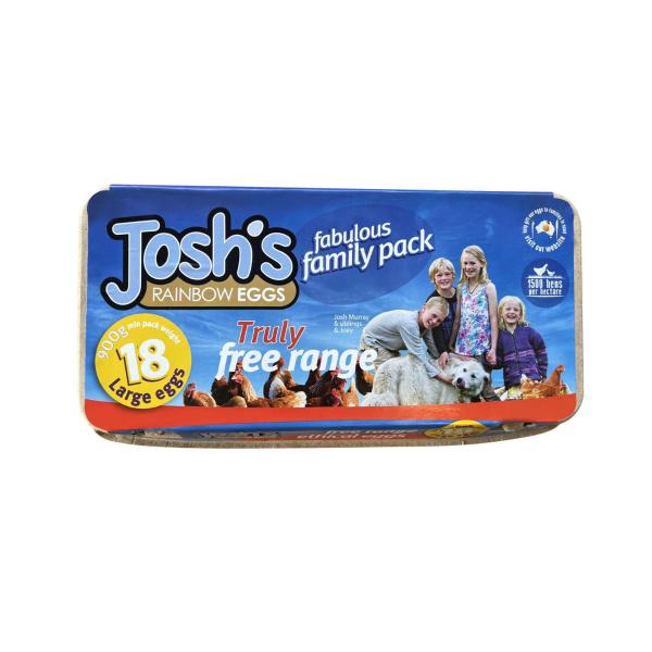 Josh's Rainbow Free Range Eggs 18 Pack 900g