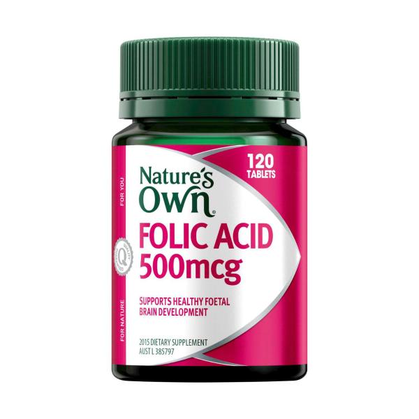 Nature's Own Folic Acid 500mg For Women's Health | 120 pack