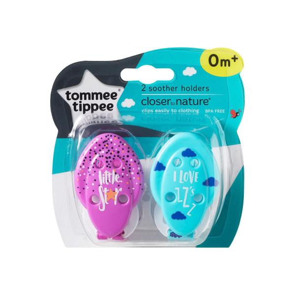 Ultra Light Tommee Tippee Dummy Clips TOMMEE TPPEE 2-pack