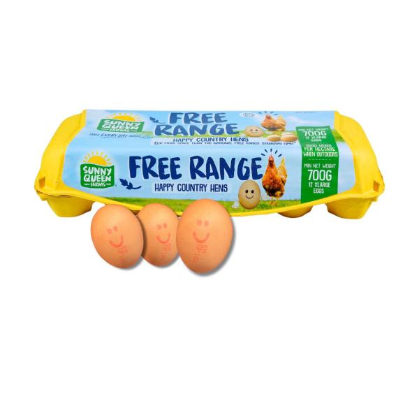 Sunny Queen Free Range Extra Large Eggs 12 Pack 700g