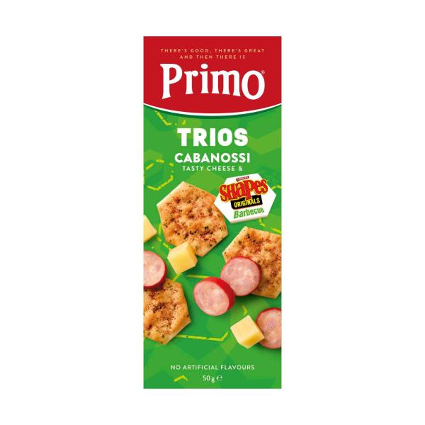 Primo Cabanossi Barbeque Shapes & Tasty Cheese 50g product image