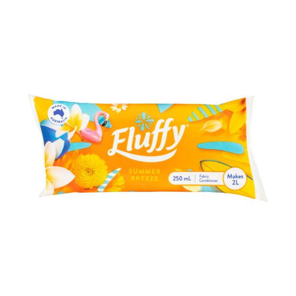 Fluffy Refill Sachet Liquid Fabric Softener Conditioner Summer Breeze 250mL