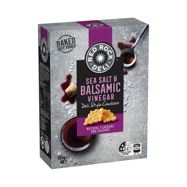 Red Rock Deli Sea Salt & Balsamic Deli Style Crackers 135g product image