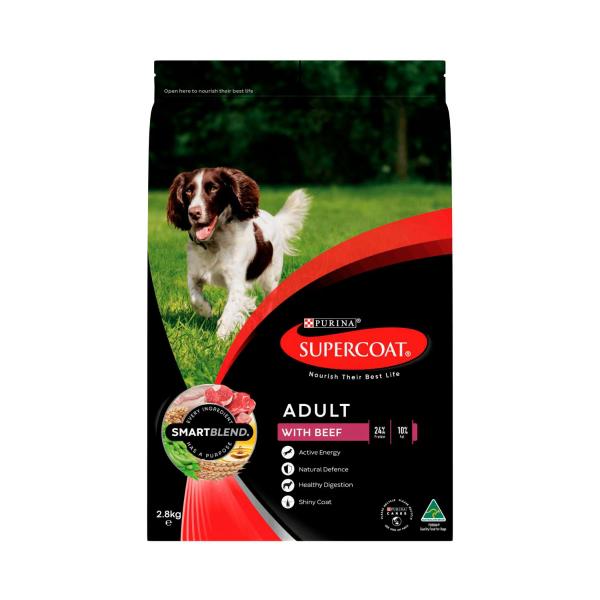Supercoat Adult With Beef Dry Dog Food | 2.8kg – Coles