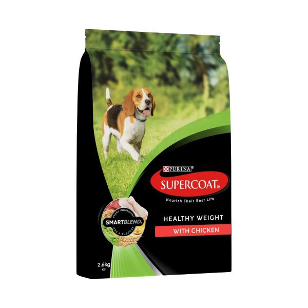 Supercoat Adult Healthy Weight With Chicken Dry Dog Food | 2.6kg – Coles