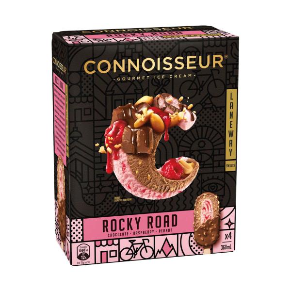 Connoisseur Laneway Sweets Rocky Road Ice Cream 4 Pack 360mL product image