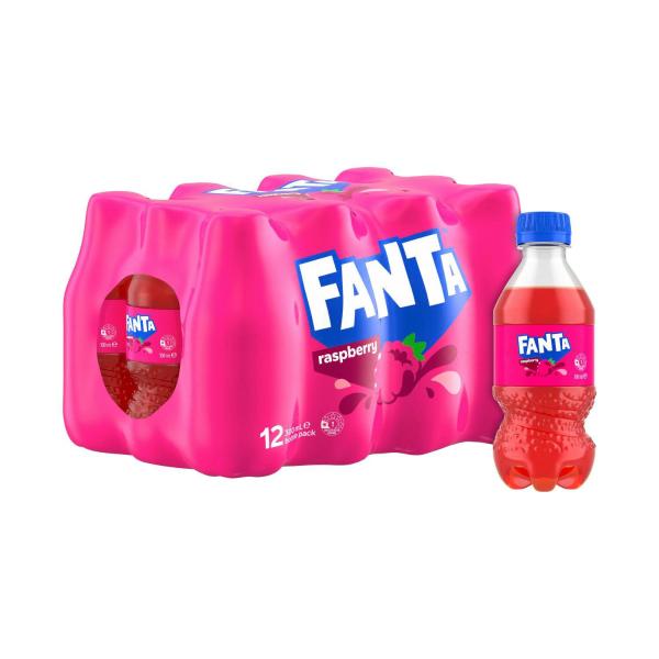 Fanta Raspberry Flavoured Soft Drink Bottle12x300ml 12 pack