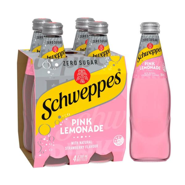 Zero Sugar Pink Lemonade Mixers 4X300mL