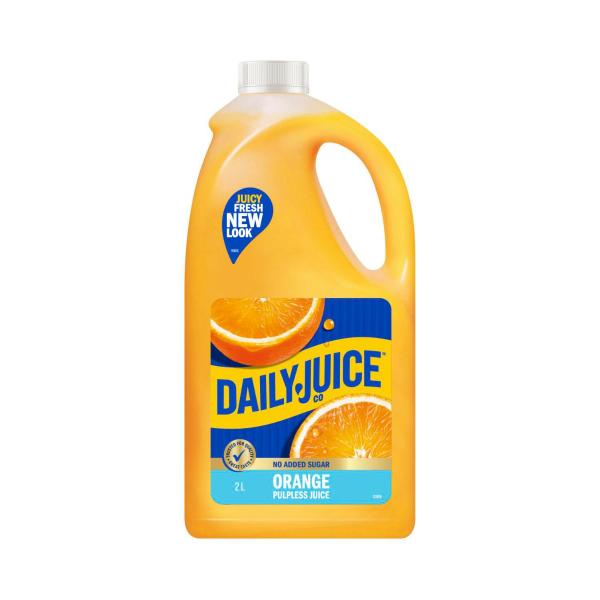 Daily Juice Pulp Free No Added Sugar Orange Juice 2L