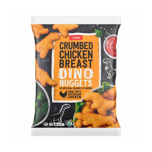 Coles Chicken Breast Dino Nuggets 1kg product image