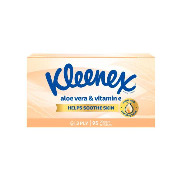 Kleenex 3 Ply Wellbeing Tissues Facial Aloe Vera 95 pack
