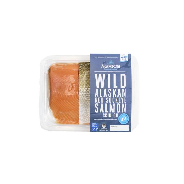 Wild Alaskan Red Sockeye Salmon Portions Skin On