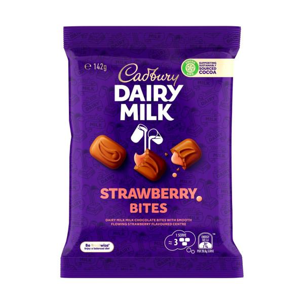 Cadbury Dairy Milk Strawberry Chocolate Bites | 142g – Coles