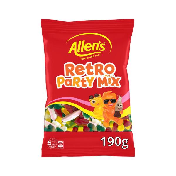 Allen's Lollies Retro Party Mix Lolly Bag 190g product image