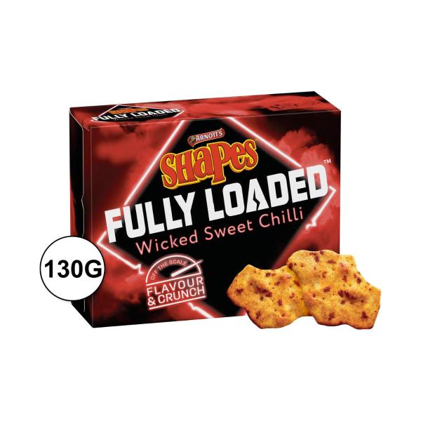 Arnott's Shapes Fully Loaded Crackers Sweet Chilli 130g product image
