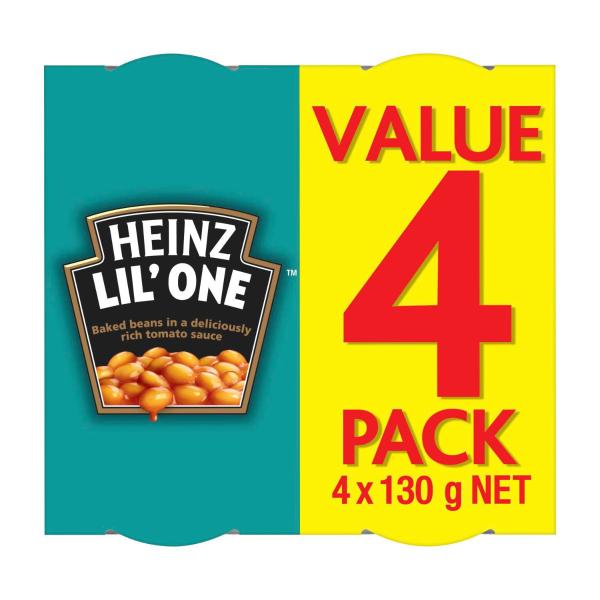 Heinz Baked Beans in Tomato Sauce Beans 4 Pack 130g product image