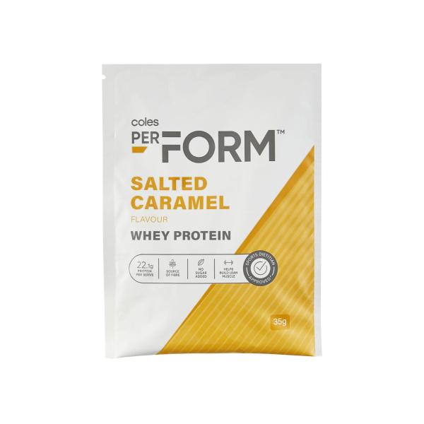 Coles Perform Whey Protein Powder Salted Caramel | 35g