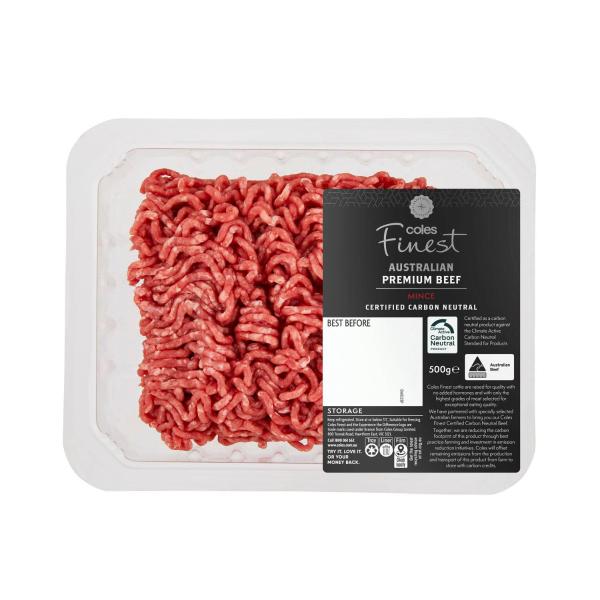 Coles Finest Carbon Neutral Beef Mince 500g product image