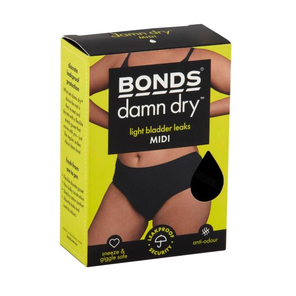 Womens Damn Dry Underwear Midi Size 18